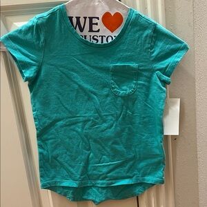 Spotted Zebra Teal Short Sleeve Pocket Tee XS 4-6